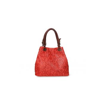 Geanta hobo cu model floral in relief