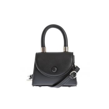 Geanta mini neagra din piele ecologica