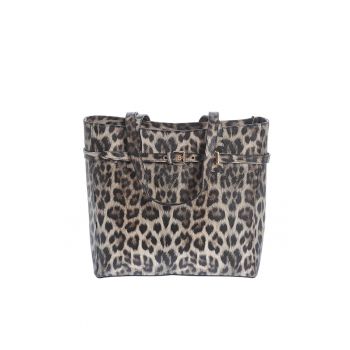 Geanta shopper cu model animal print -  Paris