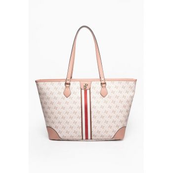 Geanta shopper din piele ecologica cu model monograma