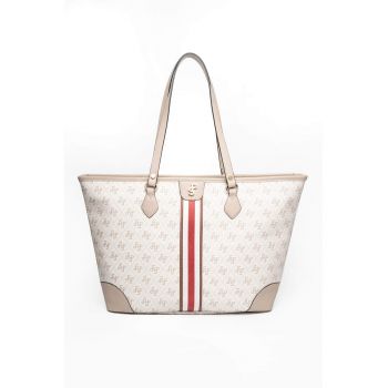 Geanta shopper din piele ecologica cu model monograma