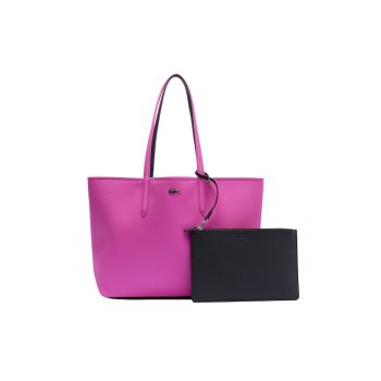 Geanta shopper reversibila de piele ecologica cu etui mic