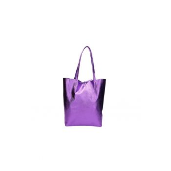 Geanta tote de piele cu buzunar cu fermoar