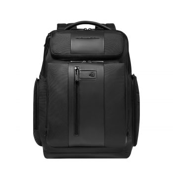 Laptop backpack 15.6 in recycled fabric black