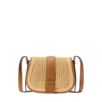 Nouveau straw mini saddle bag