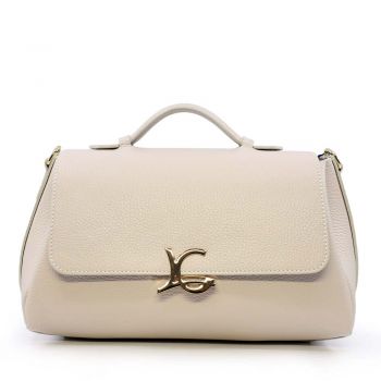 Poșetă satchel femei Luca di Gioia bej din piele 144POSP3528BE