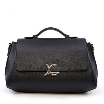 Poșetă satchel femei Luca di Gioia neagră din piele 144POSP3528N