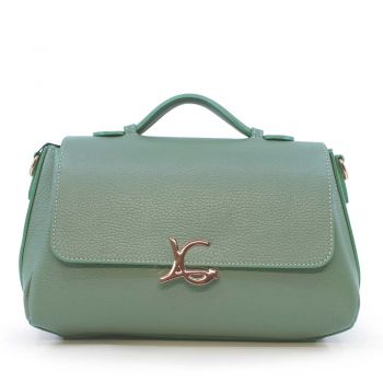 Poșetă satchel femei Luca di Gioia verde din piele 144POSP3528V