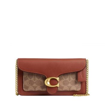 Tabby chain clutch in signature canvas