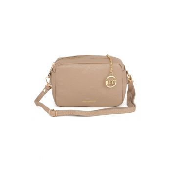 Geanta crossbody de piele cu 2 compartimente