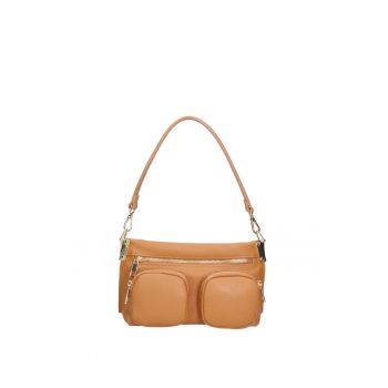 Geanta crossbody de piele cu buzunare multiple