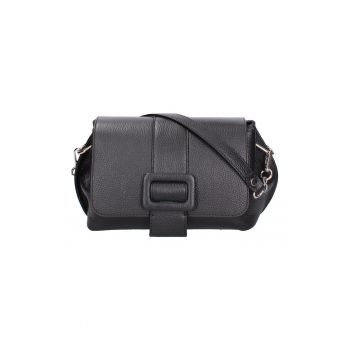 Geanta crossbody de piele cu clapa