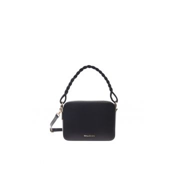 Geanta crossbody de piele cu doua compartimente