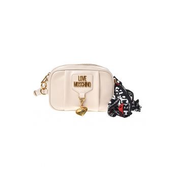 Geanta crossbody de piele ecologica cu aplicatie logo metalica