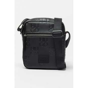 Geanta crossbody de piele ecologica cu model logo Ethon