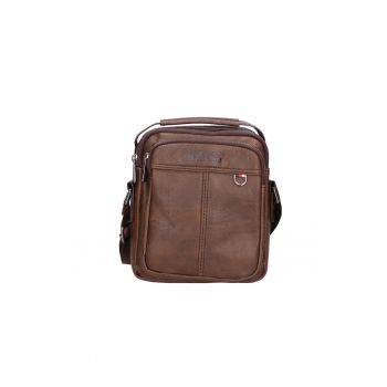 Geanta crossbody de piele ecologica - Maro inchis