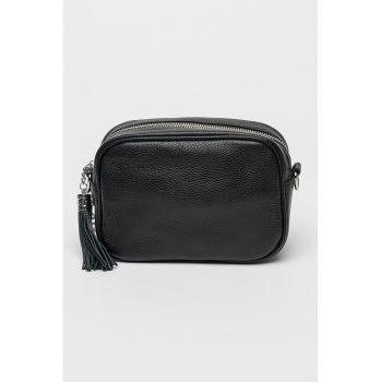 Geanta crossbody din piele cu accesoriu canaf