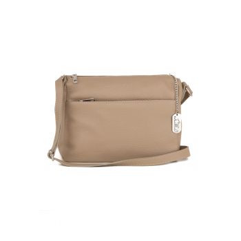 Geanta crossbody din piele cu fermoar