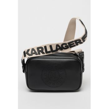 Geanta crossbody din piele cu logo perforat Circle