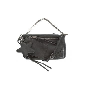 Geanta crossbody neagra cu bareta detasabila