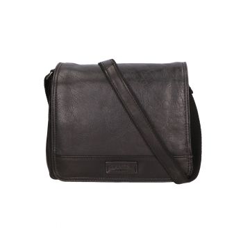 Geanta crossbody unisex de piele cu buzunare multiple