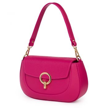 Geanta dama din piele naturala Rosalia fucsia