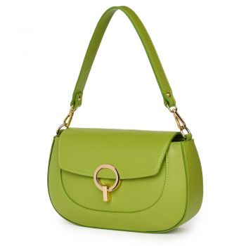 Geanta dama din piele naturala Rosalia verde deschis