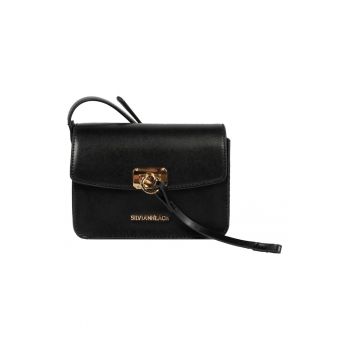 Geanta dama  neagra - piele ecologica - 16.5x12x6cm