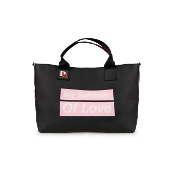 Geanta dama  Varietta - neagra - dimensiune unica - doua compartimente - cu buzunare interioare