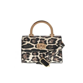 Geanta de umar cu model animal print si maner metalic