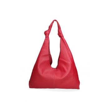 Geanta din piele cu bareta de umar si etui cu fermoar