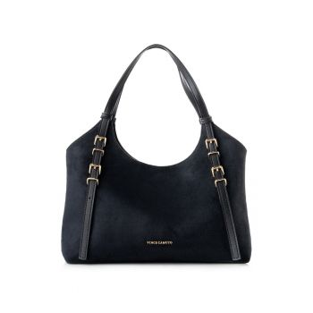 Geanta  din piele ecologica - Negru - 24 x 38 x 15 CM