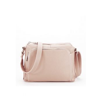 Geanta din piele naturala roz Camelia 124 17694