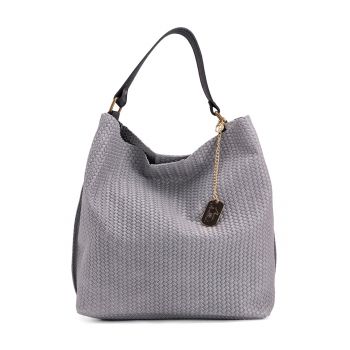 Geanta hobo de piele cu aspect impletit Sebastiana