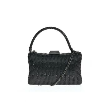 Geanta plic neagra cu pietre acrilice -  Paris