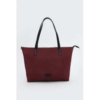 Geanta shopper cu fermoar si bareta detasabila