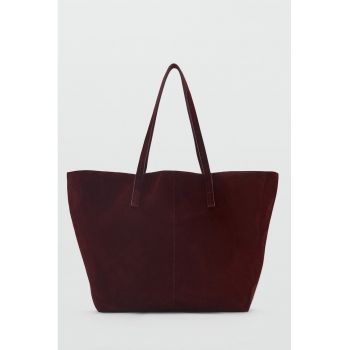 Geanta shopper de piele intoarsa