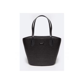Geanta tote cu aspect impletit si etui interior
