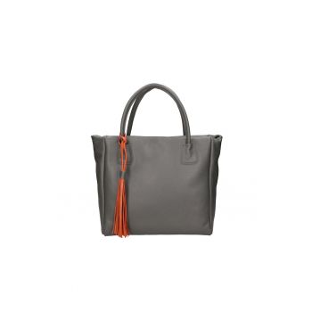 Geanta tote de piele cu canaf