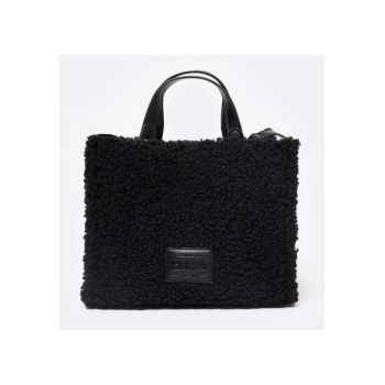 Mini geanta shopper cu aspect de lana boucle