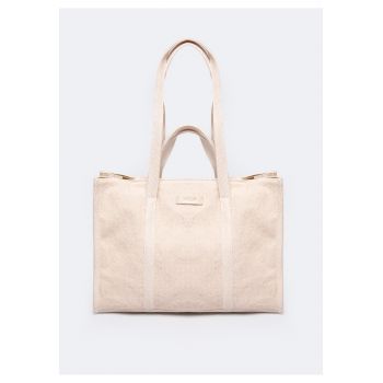 Mini shopper bag cu aspect texturat