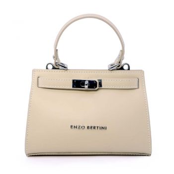 Poșetă satchel femei Enzo Bertini bej din piele naturală 154posp2560be