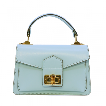 Poșetă satchel femei Luca di Gioia albastru azur din piele 144POSP3549AZ