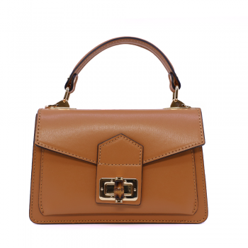 Poșetă satchel femei Luca di Gioia cognac din piele 144POSP3549CO