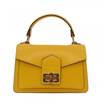 Poșetă satchel femei Luca di Gioia galbenă din piele 144POSP3549G