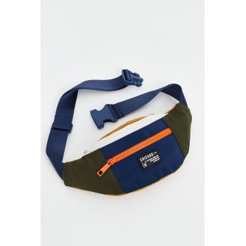 Borseta cu model colorblock si fermoar