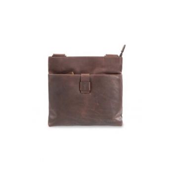 Geanta barbati  piele - 24 x 24 x 3 cm - maro