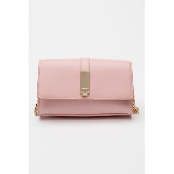 Geanta crossbody cu bareta din lant Heritage - Roz deschis