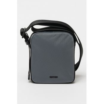 Geanta crossbody cu detaliu logo - Grej