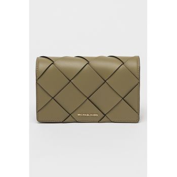 Geanta crossbody de piele cu bareta lant detasabila
